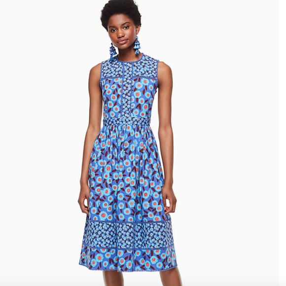 kate spade Dresses & Skirts - Kate Spade Tangier Floral Midi Dress Size 6